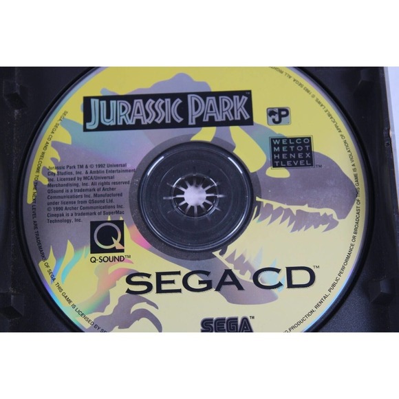 Jurassic Park (Sega CD, 1993) Back Box, cover art, and game disc only. - Picture 3 of 7